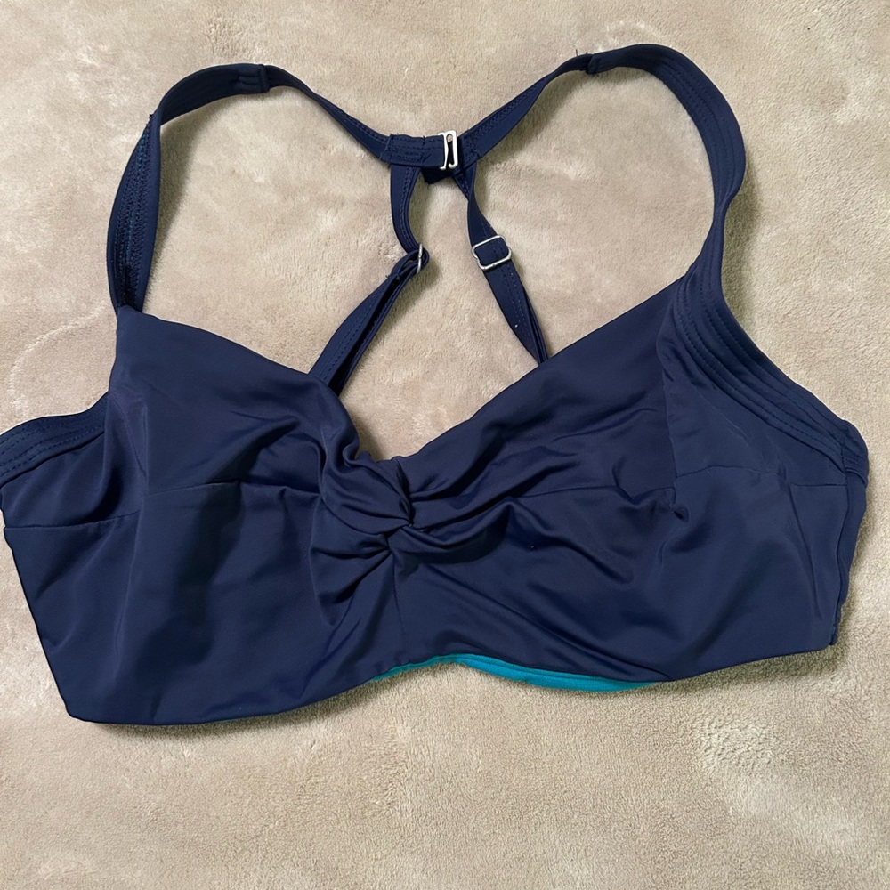 Title nine Blue Bikini Top with Racerback Design